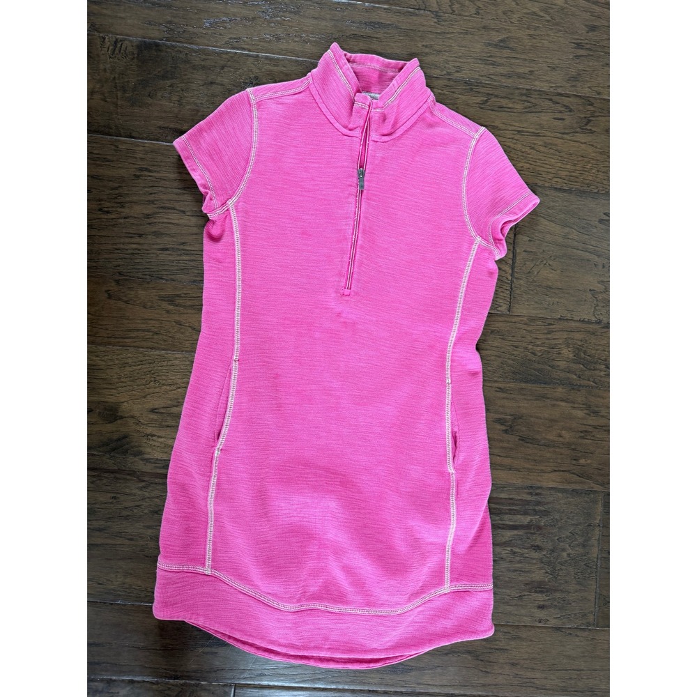 Tommy Bahama Pink Short Sleeve Half-Zip Dress XS Preppy Resortwear